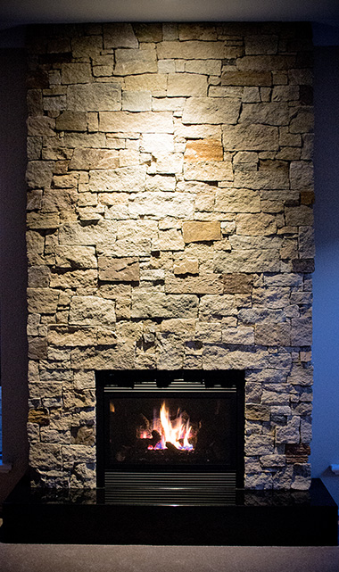 natural stone fire place